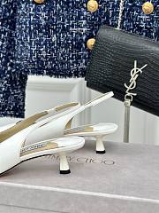 Jimmy Choo Amita Glitter Slingback White Ballerina Pumps 4.5cm - 5