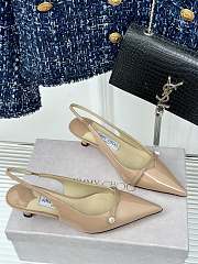 Jimmy Choo Amita Glitter Slingback Beige Ballerina Pumps 4.5cm - 1