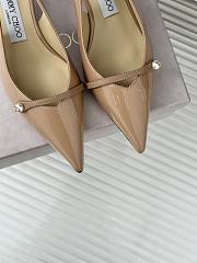 Jimmy Choo Amita Glitter Slingback Beige Ballerina Pumps 4.5cm - 4