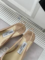 Jimmy Choo Amita Glitter Slingback Beige Ballerina Pumps 4.5cm - 3