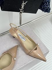 Jimmy Choo Amita Glitter Slingback Beige Ballerina Pumps 4.5cm - 2