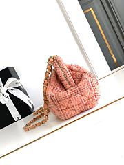 Chanel Clutch Wool Aplaca Tweed Gold Beige 24x16x8cm - 5