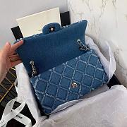 Chanel Flap Bag Denim Silver 25cm - 2