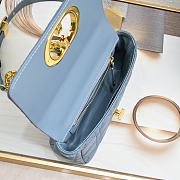 Dior Small Caro Bag Blue Gold 21x13x8cm - 5