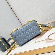 Dior Small Caro Bag Blue Gold 21x13x8cm - 2