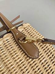 Miu Miu Wicker Leather Handbag Tan 19x14.5x9.5cm - 6