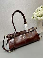 Prada Medium Leather Handbag Dark Brown 32x15.5x12cm - 4