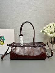 Prada Medium Leather Handbag Dark Brown 32x15.5x12cm - 2