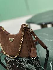 Prada Re-Edition Suede Mini Bag Cocoa Brown 22x18x6cm - 5