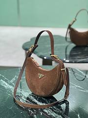 Prada Arqué Suede Shoulder Bag Cocoa Brown 22.5x18x5x6cm - 6