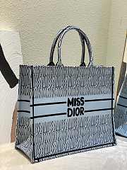 Dior Large Book Tote Pale Blue Black Allover 42cm - 5