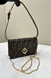 Fendi FF Diamonds Wallet On Chain Brown 21x13.5x5cm - 3