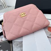 Chanel Card Holder Pink Caviar Gold 11x9.5x1.5cm - 4