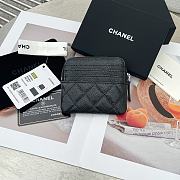 Chanel Card Holder Black Caviar Silver 11x9.5x1.5cm - 5