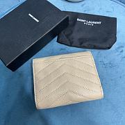 YSL Small Envelope Wallet Beige Gold 13x9x3cm - 3