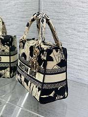 Dior Medium Lady D-Lite Bag Beige Black Fleurs Mystiques 24cm - 3