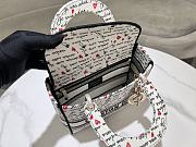 Dior Dioramour Medium Lady D-Lite Bag White Black Red 24cm - 5