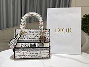 Dior Dioramour Medium Lady D-Lite Bag White Black Red 24cm - 3