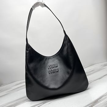 Miu Miu Hobo Bag Black Leather 42x38cm