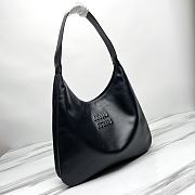 Miu Miu Hobo Bag Black Leather 42x38cm - 2