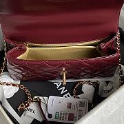 Chanel Coco Handle Bag Red Wine Lambskin Gold 23cm - 4