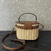 Valentino Vlogo Signature Wicker Vanity Bag Tan 19x13.5x13cm - 4