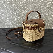 Valentino Vlogo Signature Wicker Vanity Bag Tan 19x13.5x13cm - 3