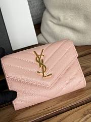 YSL Wallet Card Holder Pink Caviar Gold 13x9x3cm - 2