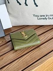 YSL Small Envelope Wallet Green Gold 13x9x3cm - 5