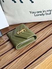 YSL Small Envelope Wallet Green Gold 13x9x3cm - 4