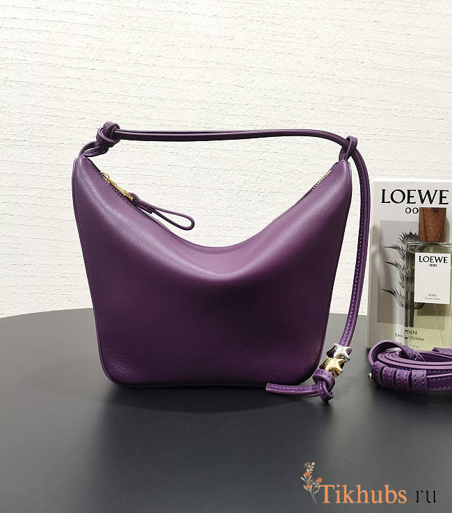 Loewe Hammock Hobo Bag Purple 28x17x9.5cm - 1