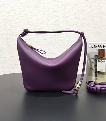 Loewe Hammock Hobo Bag Purple 28x17x9.5cm