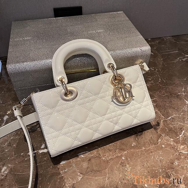 Dior Small Lady D-joy White Patent 22cm - 1