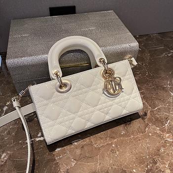 Dior Small Lady D-joy White Patent 22cm