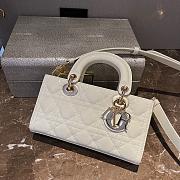 Dior Small Lady D-joy White Patent 22cm - 2