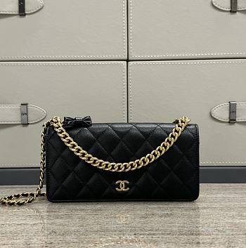 Chanel 24s Woc Flap Bag Black Caviar 18x3.5x10.5cm