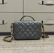 Chanel 24A Handle Flap Bag Grey Gold Lambskin 19cm - 6