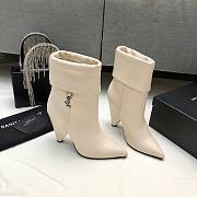 YSL Ankle White Boots Heel 9cm - 1