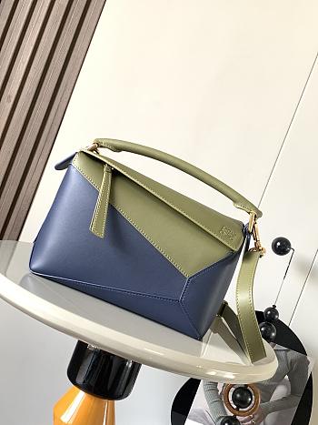 Loewe Small Puzzle Bag Classic Calfskin Green Blue 24x16.5x10.5cm