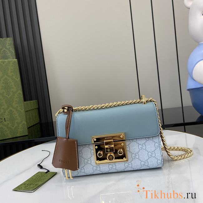 Gucci Padlock Small Shoulder Bag Blue 20x12x8cm - 1