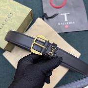 Gucci Black Belt Gold 3cm - 1