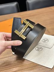 Hermes Black Grey Belt 3.8cm - 4