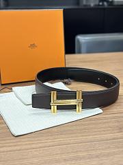 Hermes Brown Black Belt 3.8cm - 1