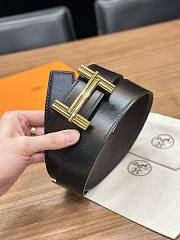 Hermes Brown Black Belt 3.8cm - 4