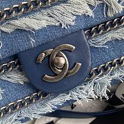 Chanel Medium Flap Bag Denim Silver 25cm - 5