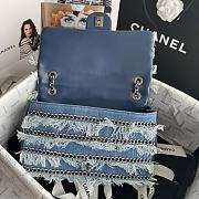 Chanel Medium Flap Bag Denim Silver 25cm - 4