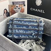 Chanel Medium Flap Bag Denim Silver 25cm - 2