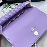 Chanel Flap Bag Handle Purple Lambskin 17x10x3cm - 5