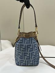 Fendi Mon Tresor FF Denim Mini Bucket 18x12x10cm - 4