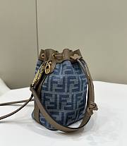 Fendi Mon Tresor FF Denim Mini Bucket 18x12x10cm - 3